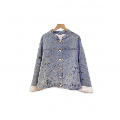 MIU MIU SEQUINED DENIM JACKET